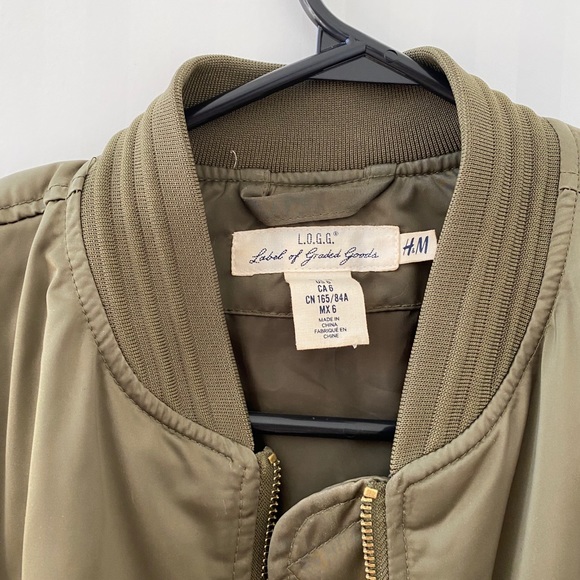 H&M long green bomber jacket - Picture 10 of 11